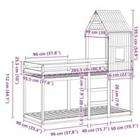 Stapelbedframe zonder matras massief grenenhout 90x200 cm - thumbnail