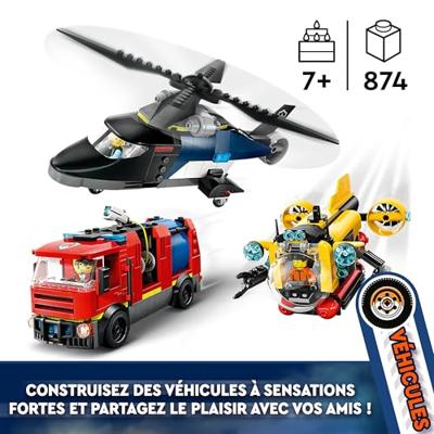 LEGO CITY helikopter, brandweerauto en onderzeeër remix 60462 - thumbnail