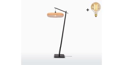 GOOD&MOJO Vloerlamp Palawan - Bamboe Zwart|Wit - Ø77cm
