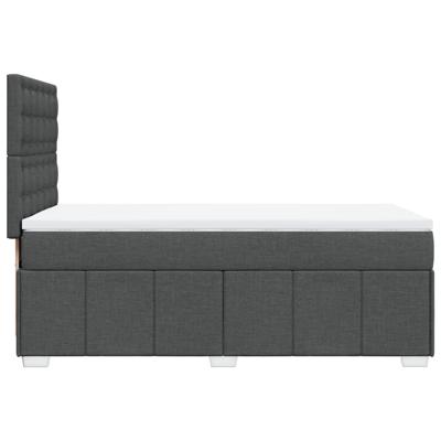 Boxspring met matras stof donkergrijs 120x200 cm - thumbnail