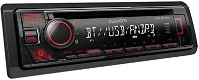 Kenwood KDC-BT430U CD-autoradio met Bluetooth handsfree (high-performance tuner, geluidsprocessor, USB, Android- en Spotify Control, 4x50 watt, rood) zwart