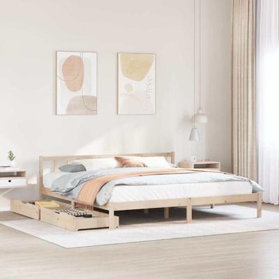 Bedframe zonder matras massief grenenhout 180x200 cm