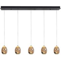 Highlight Hanglamp Golden Egg 5 lichts L 108 cm amber-zwart