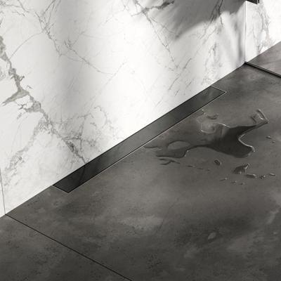 Douchegoot met flens voor wandmontage - 7 x 80 gunmetal geborsteld PVD