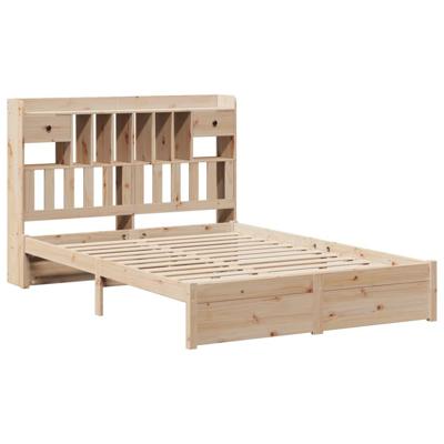 Bed met boekenkast zonder matras massief grenenhout 160x200 cm - thumbnail