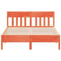 Bedframe zonder matras massief grenenhout wasbruin 150x200 cm - thumbnail