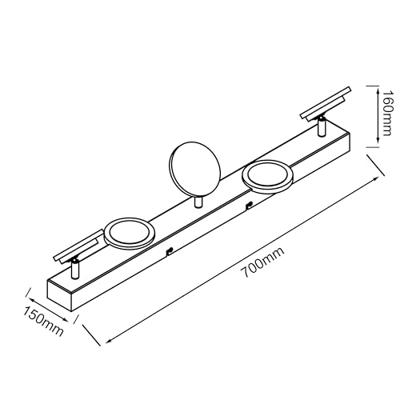 Brilliant Led opbouwspotMeriza 5-lichts zwart - G99555/06