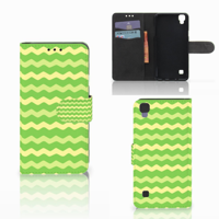 LG X Style Telefoon Hoesje Waves Green - thumbnail