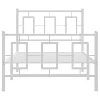 Bedframe met hoofd- en voeteneinde metaal wit 90x200 cm - thumbnail