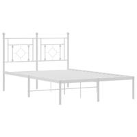 Bedframe met hoofdbord metaal wit 120x200 cm - thumbnail