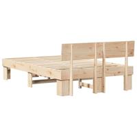 Bedframe met hoofdeinde Bruin 120 x 190 cm Massief grenenhout - thumbnail