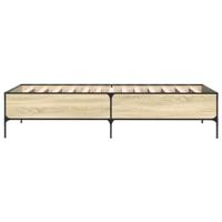 Bedframe bewerkt hout en metaal sonoma eikenkleurig 90x190 cm - thumbnail