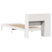 Bed met boekenkast zonder matras grenenhout wit 90x190 cm - thumbnail