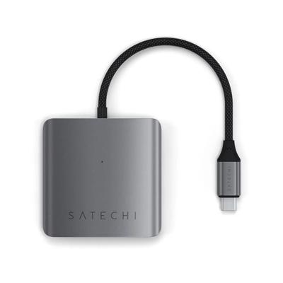 Satechi 4-Port USB-C hub met power delivery (100W) - Space Grey Satechi 4-Port USB-C hub met power delivery (100W) - Space Grey