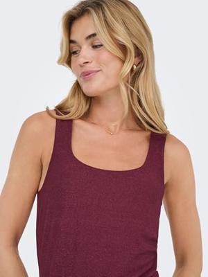 Only Onlea Glitter S/l 2-ways Top Jrs Noos Tops En Singlets Chocolate Truffle