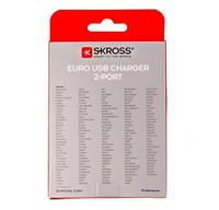 Skross 38565 USB-oplader 2x USB-A Wit, Zilver Binnen - thumbnail