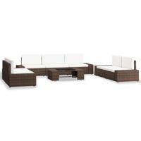 8-delige Loungeset poly rattan bruin - thumbnail