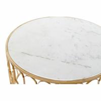 Hoofdtafel DKD Home Decor Glamour Wit Multicolour Gouden Marmer Ijzer 87 x 87 x 51,5 cm - thumbnail