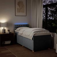 Boxspring met matras stof lichtgrijs 120x190 cm - thumbnail