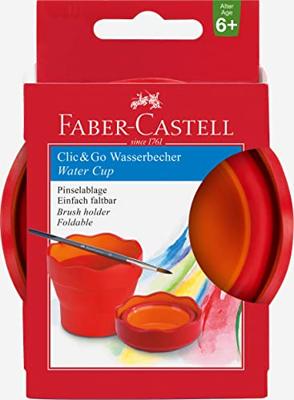 Faber Castell Watercup Clic & Go - roze / oranje Faber Castell Watercup Clic & Go - roze / oranje