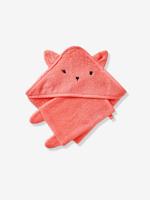 Badcape + washandje van biologisch katoen rozen - thumbnail