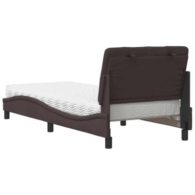 Bed met matras stof donkerbruin 90x200 cm Bed met matras stof donkerbruin 90x200 cm