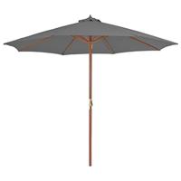 Parasol met houten paal 300 cm antraciet - thumbnail