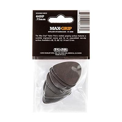 Dunlop 449P073 Max-Grip Nylon Standard Pick 0.73 mm plectrum set 12 stuks Dunlop 449P073 Max-Grip Nylon Standard Pick 0.73 mm plectrum set 12 stuks