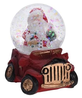 Waterbal Kerstfiguur in Auto, 6,5cm