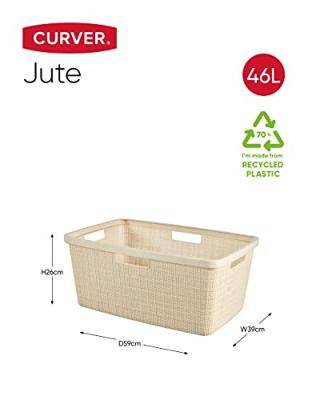 Curver jute wasmand 46 liter offwhite