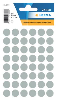 Etiket herma 1858 rond 13mm grijs 240st Etiket herma 1858 rond 13mm grijs 240st