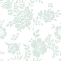 Dutch Wallcoverings Joy - Bloemen - Wit/Mintgroen - thumbnail