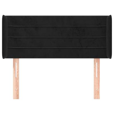 Hoofdbord met randen 103x16x78/88 cm fluweel zwart
