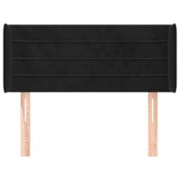 Hoofdbord met randen 103x16x78/88 cm fluweel zwart - thumbnail
