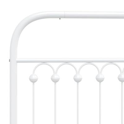 Bedframe met hoofdbord metaal wit 150x200 cm - thumbnail