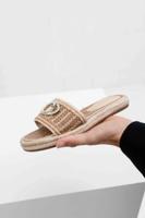 Guess Kaylis Logo Sandalen Dames Beige - Maat 41 - Kleur: Beige | Soccerfanshop - thumbnail