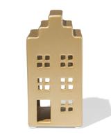 HEMA Theelichthouder 7x14.3cm keramiek huisje goud - thumbnail