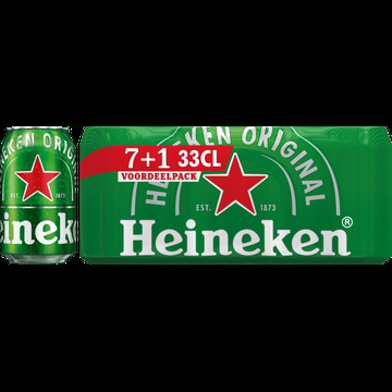 Heineken Premium Pilsener Bier Blik 7+1 x 330ml bij Jumbo