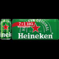 Heineken Premium Pilsener Bier Blik 7+1 x 330ml bij Jumbo - thumbnail