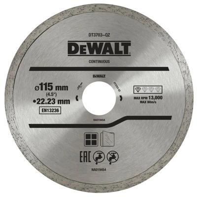 DeWALT DT3703 Diamantzaagblad Volband 115x22,23mm DeWALT DT3703 Diamantzaagblad Volband 115x22,23mm