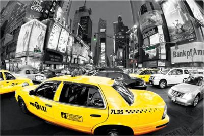 Rush Hour Times Square Yellow Cabs Poster 91.5x61cm
