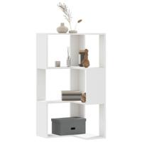 Boekenkast 3-laags hoek 50x50x102 cm bewerkt hout wit - thumbnail