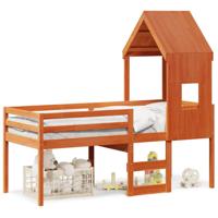 Hoogslaper met bedhuis massief grenenhout wasbruin 80x200 cm - thumbnail