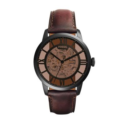 Horlogeband Fossil ME3098 Leder Bruin 22mm