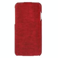 iPhone 6 & 6S Deluxe Retro stijl PU leren Flip Hoesje met modieus logo (rood) - thumbnail