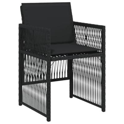 17-delige Tuinset met kussens poly rattan zwart