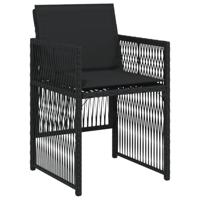 17-delige Tuinset met kussens poly rattan zwart - thumbnail