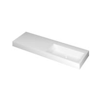 INK Momento Wastafel Polystone Wasbak Rechts Zonder Kraangat - 1400x450x90 mm - Mat Wit - thumbnail