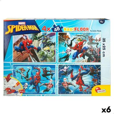 Kinderpuzzel Spider-Man Dubbelzijdig 4-in-1 48 Onderdelen 35 x 1,5 x 25 cm (6 Stuks)
