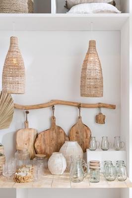 J-Line Organic Rond snijplank - hout - naturel - L